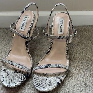 Steve Madden Gabriella Gold and Snake Print Women's Heel